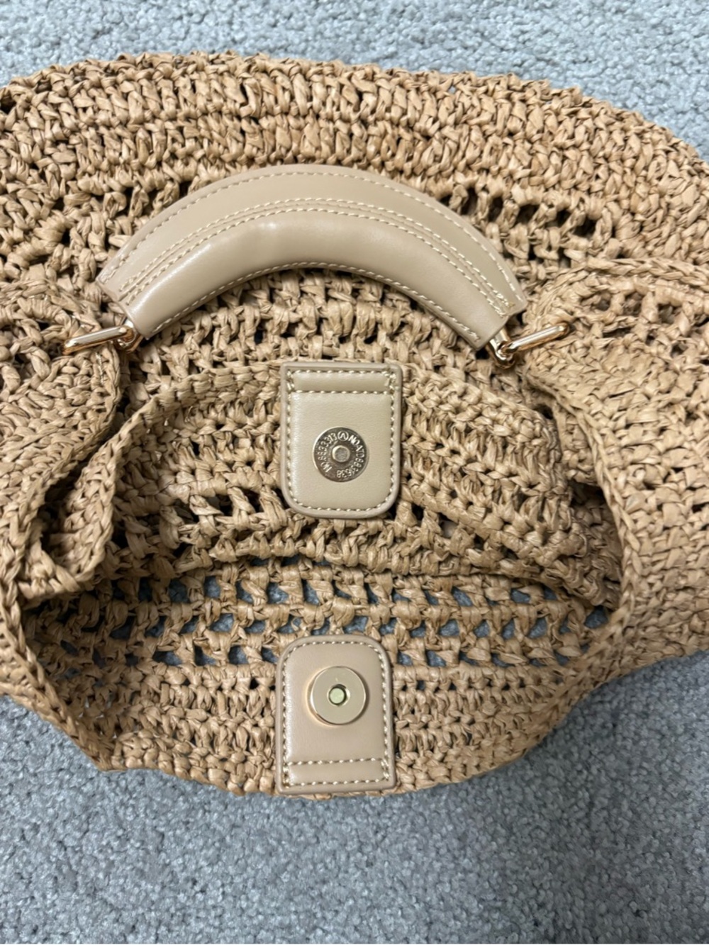 Anthropologie Raffia Hobo Bag Natural Color - Picture 5 of 7